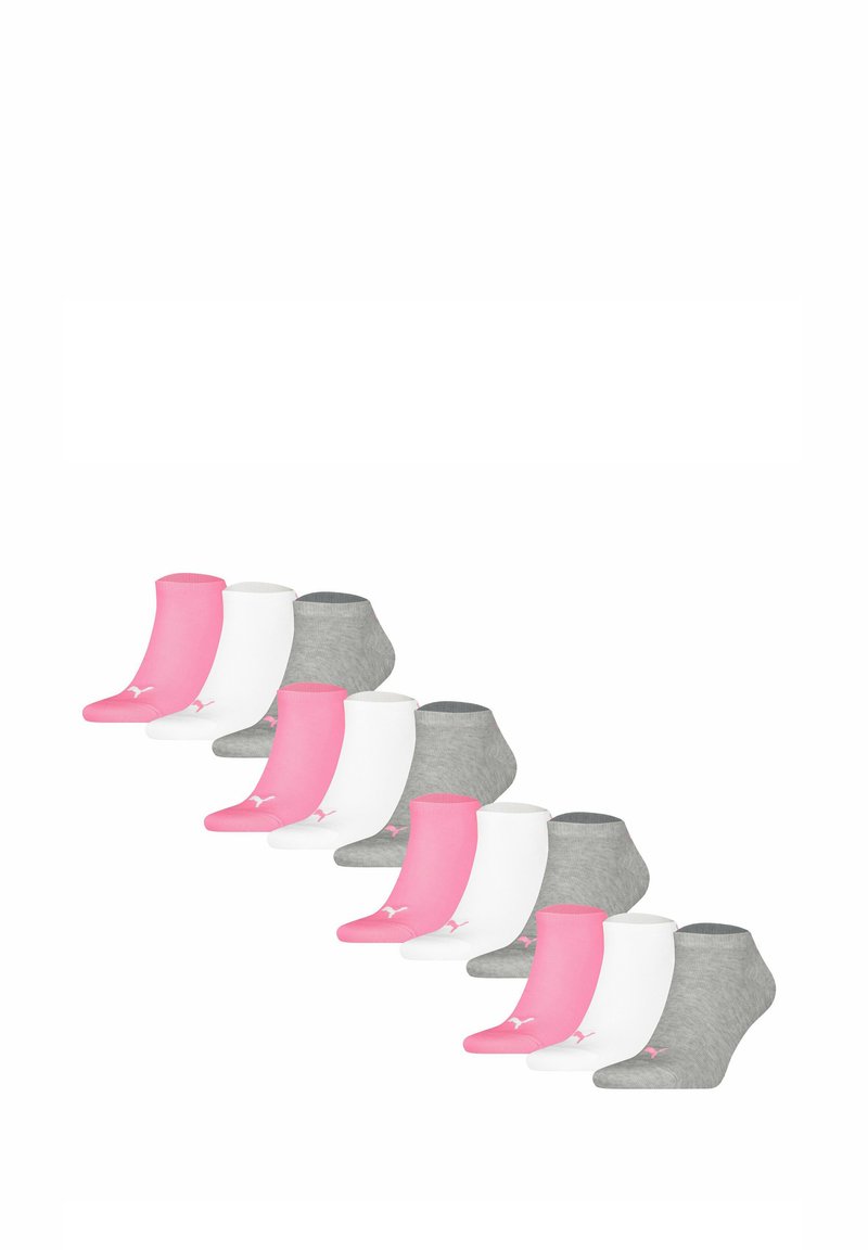 Sæt af seks ankelstrømper i pink, hvid og grå. Blød bomuldsblanding med ribkant og logodetalje på siden.