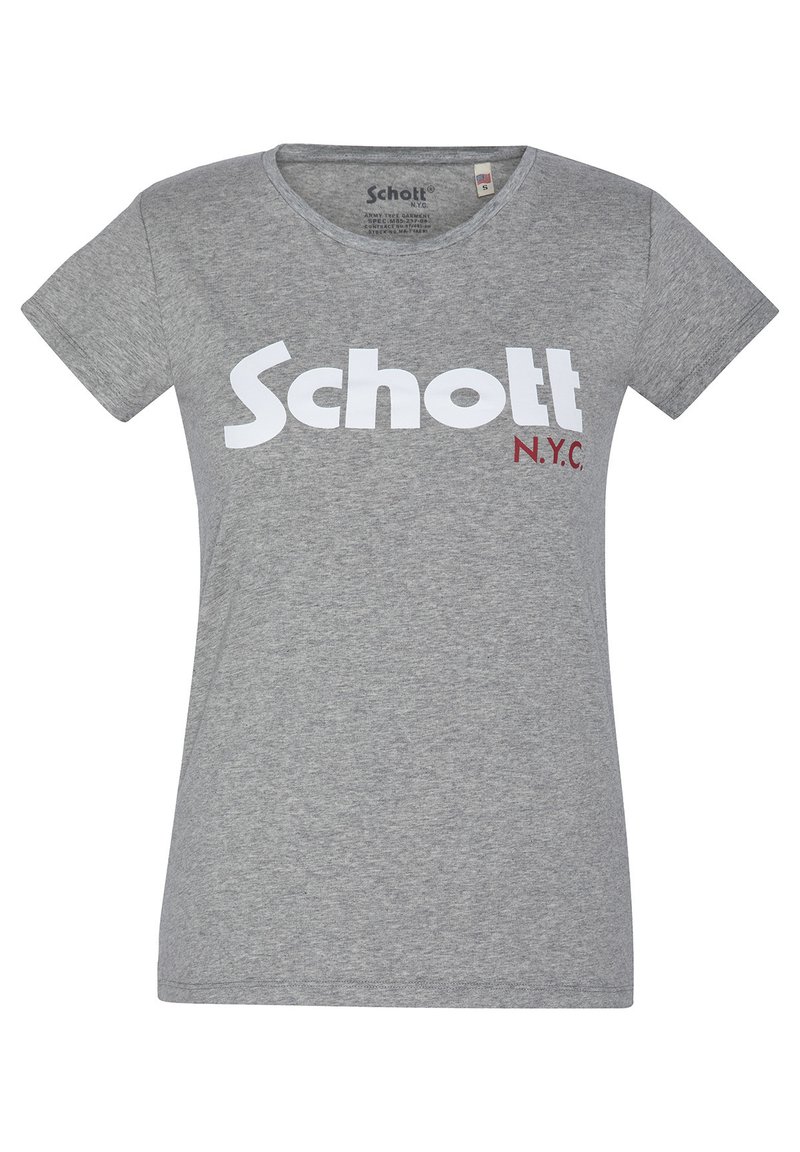 Schott T-shirt print grijs Schott T-shirt print grijs