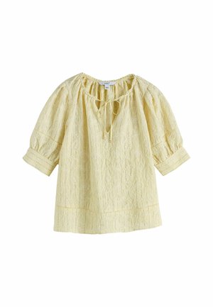 Next, REGULAR FIT - EMBROIDERED PAISLEY TIE-NECK BLOUSE - Camicetta - pale yellow
