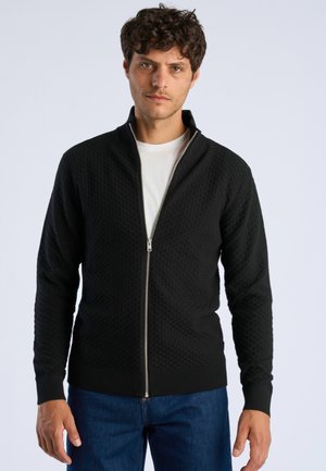 Lindbergh, LINDBERGH KNITTED ZIP CARDIGAN - Vest - black