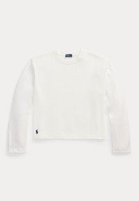 CROPPED COTTON JERSEY LONG SLEEVE TEE - Long sleeved top - white