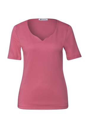 Street One, BASIC T-SHIRT WITH HEART NECKLINE - T-shirt basique - blush berry
