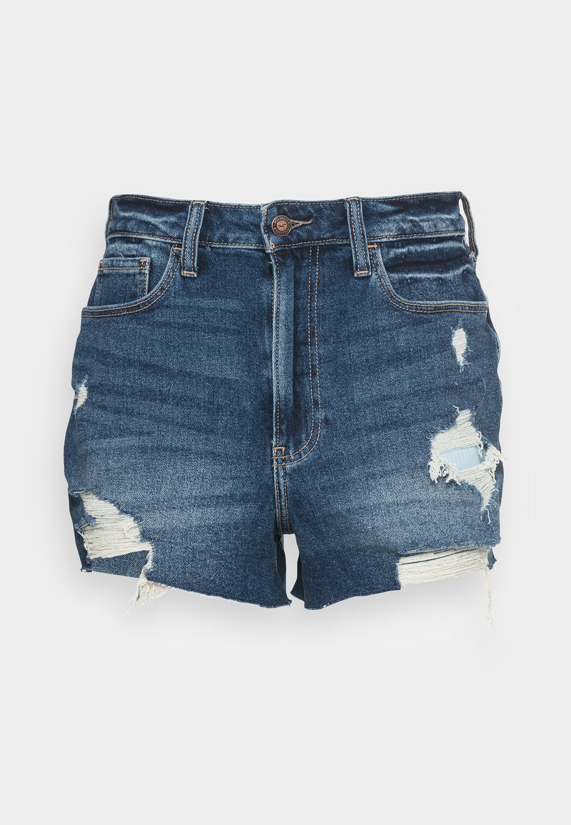 Damen Kleider | Hollister Co. UHR MOM DARK RAW Jeans Shorts dark dest/dark-blue denim - ER24894 Damen Kleider | Hollister Co. UHR MOM DARK RAW Jeans Shorts dark dest/dark-blue denim - ER24894