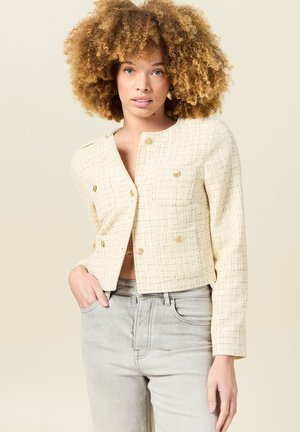 BONOBO Jeans TWEED COURTE - Blazer - jaune pastel