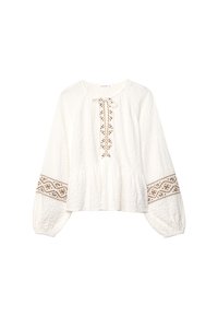 FLOWING EMBROIDERED - Bluse - mottled brown