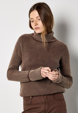 ROLL NECK STONEWASHED - Strickpullover - brown