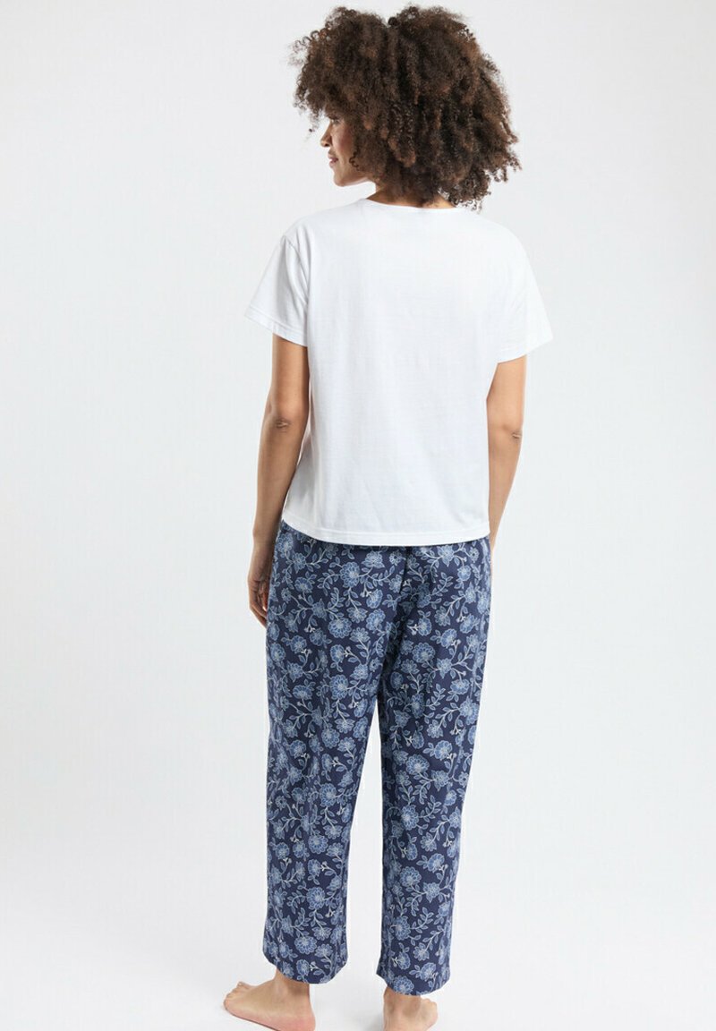 Armor lux SET Pyjama set motif fleurs bleues/mottled dark blue