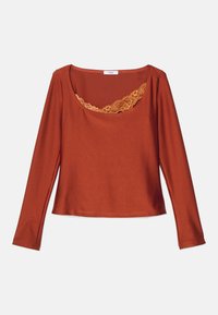 WIDE NECK LONG SLEEVE FITTED WITH TRIM - Tops ar garām piedurknēm - cigar