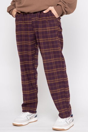 PANT HABANA TAGID CHECK UNISEX - Nohavice - garnet