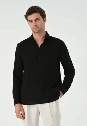 Brandit Slim Fit Shirt Long Sleeve, Uomo, black, S