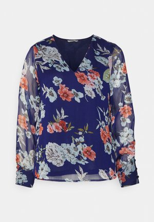 ONLY Tall ONLSAGA V NECK - Blouse - sky captain/dahlia flower