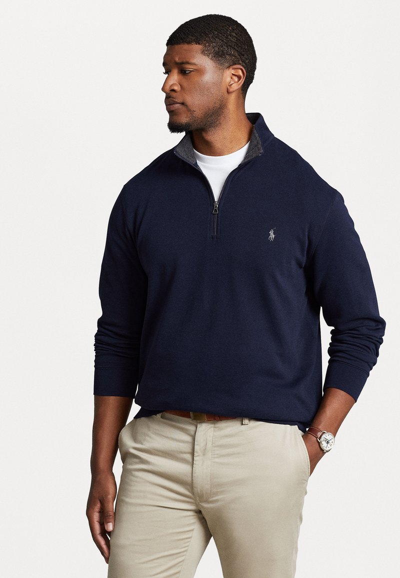 Polo Ralph Lauren Big & Tall LUXURY JERSEY QUARTER ZIP PULLOVER - Camisola de manga comprida - aviator navy