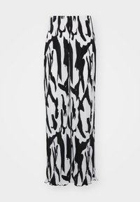 PCJALINE WIDE PANTS - Pantalon classique - cloud dancer/black abstract