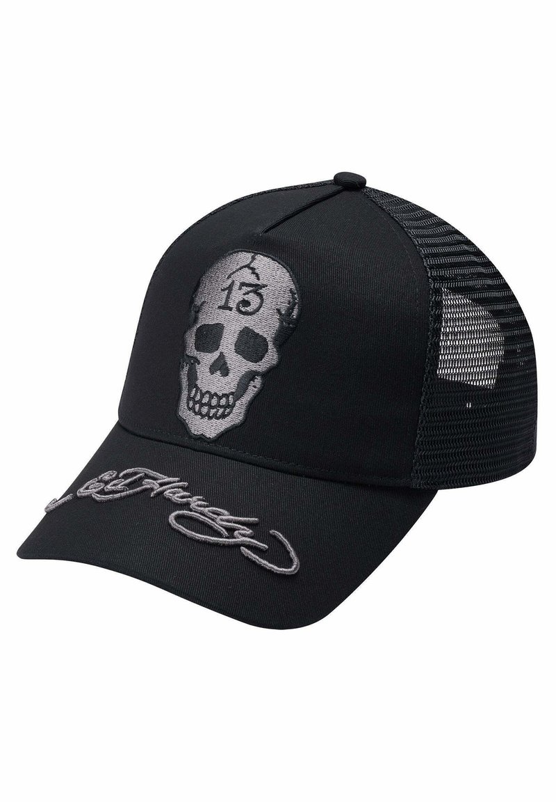 Ed Hardy SKULL TWILL FRONT TRUCKER - Cap - black - Zalando