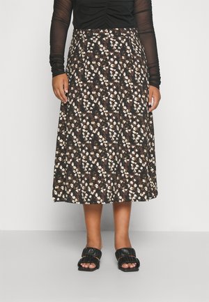 Object Curve OBJLEONORA MIDI SKIRT - Φούστα σε γραμμή Α - blackaop/splash aop