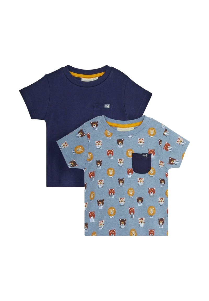 JoJo Maman Bébé 2-PACK REGULAR FIT - Paprasti marškinėliai - blue safari cats