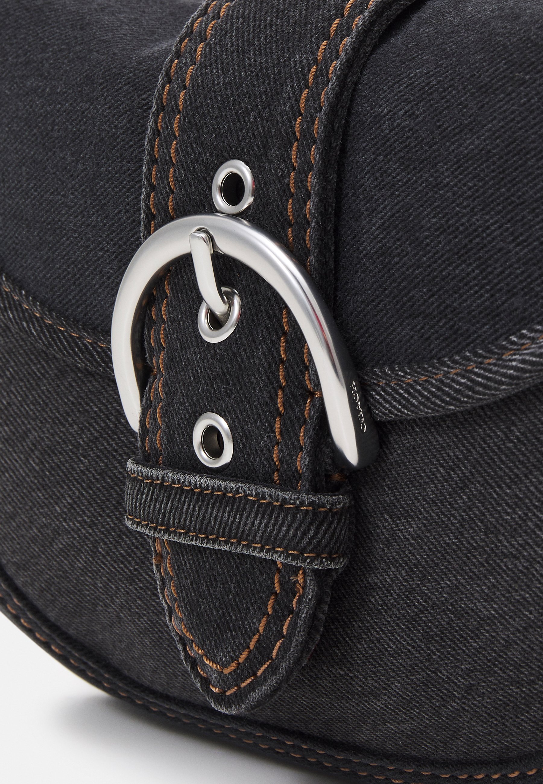 COACH SOHO FLAP BAG IN REPURPOSED DENIM - Handbag - black/black