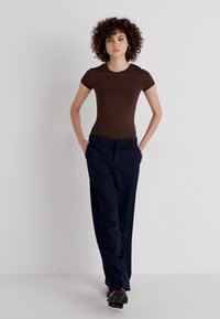 Gina Tricot WIDE LEG  - Trousers - navy