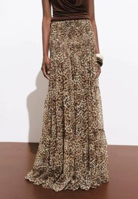 Mango LEOPARD-PRINT - Pliceret nederdel /Nederdele med folder - brown