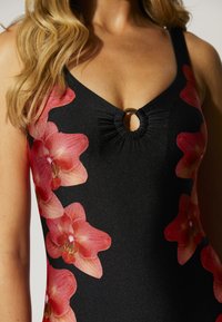 South Beach FLORAL RING - Traje de baño - black