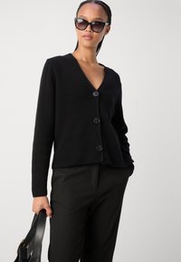 Marc O'Polo CARDIGAN LONGSLEEVE V NECK - Kofta - black