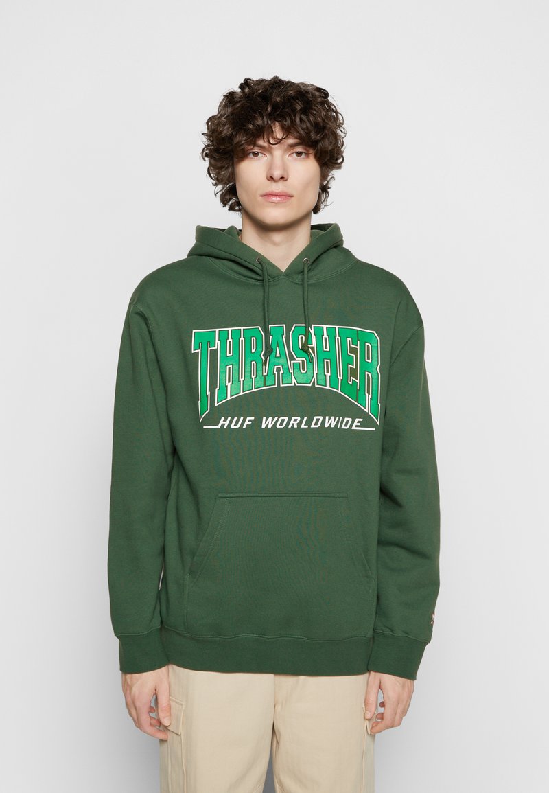 HUF HUF X THRASHER BAYVIEW HOODIE - Kapuzenpullover - forest green/dunkelgrün  - Zalando.de