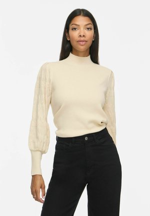 VILA, KNITTED PULLOVER VIKERRY HIGH NECK - Пуловер - birch