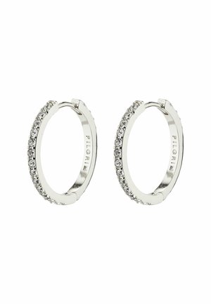 EBNA CRYSTAL HOOP - Pendientes - silver plated