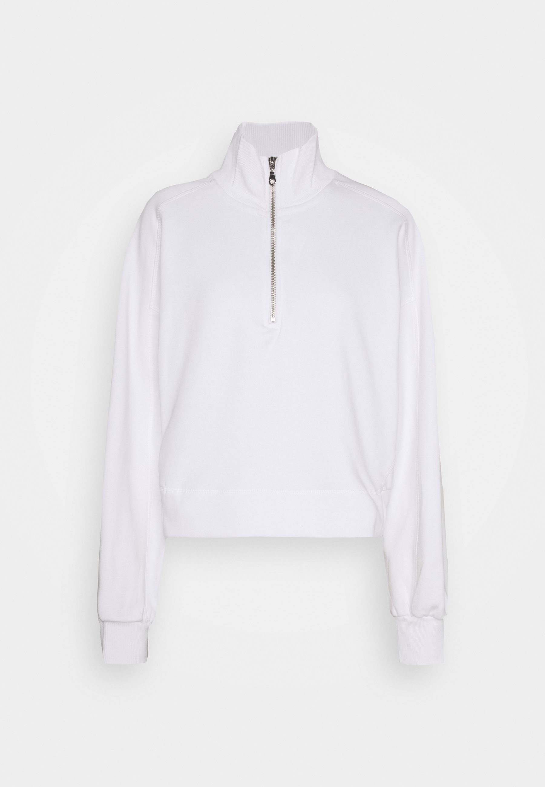 white zip sweater