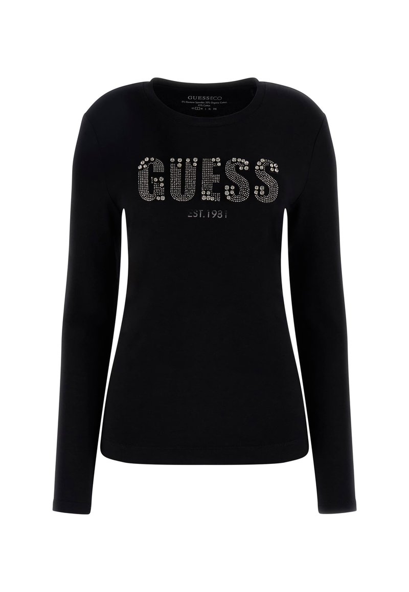 Manica Lunga Zalando Maglietta Guess Guess FRONTLOGO STRASS