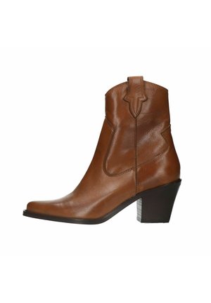 High Heel Stiefelette - cognac