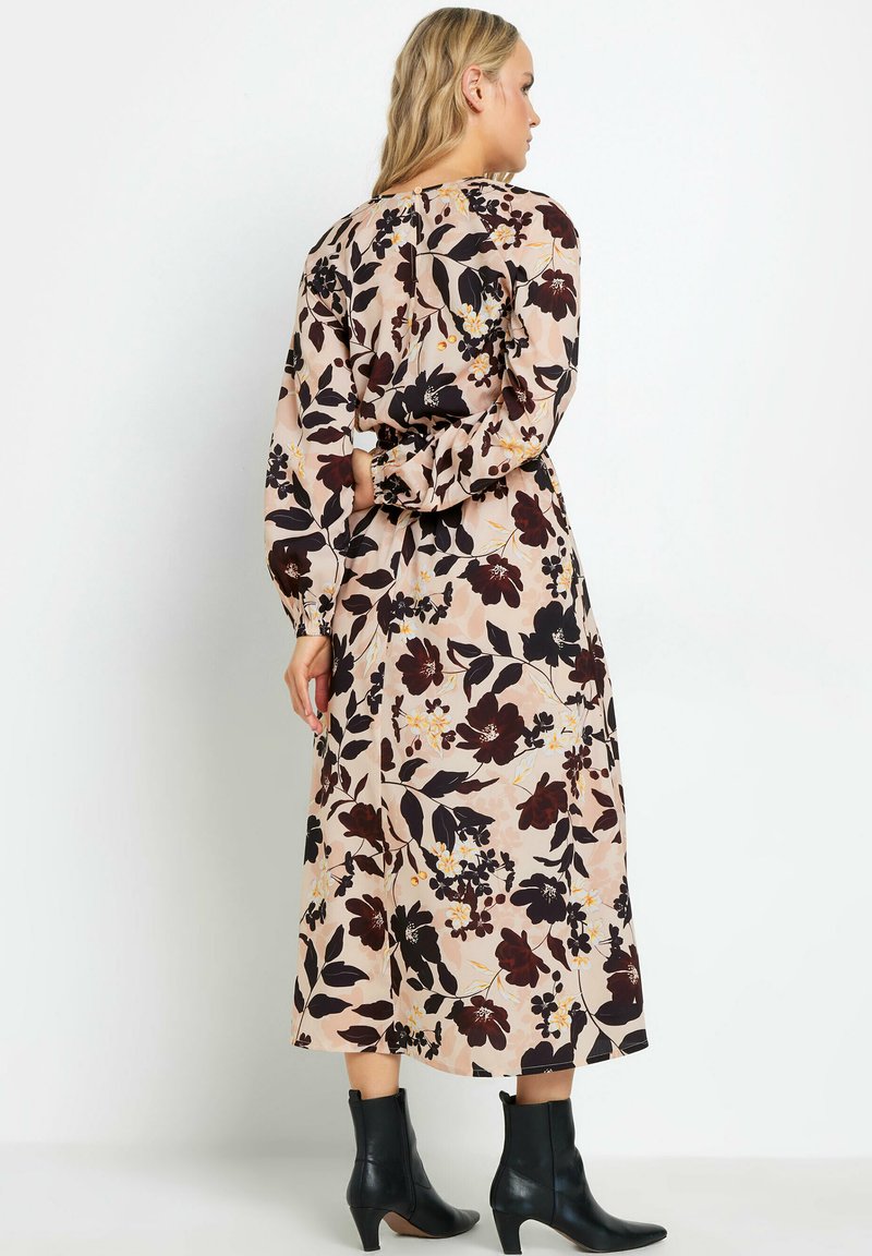 sally midi dress deep red floral LTS Tall Women's Red Floral Contrast Swirl Maxi Dress