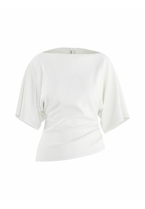HYPEDROP, SHORT SLEEVED TOP HDYURI DRAPED - T-shirt imprimé - white