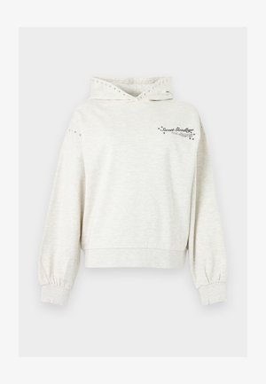 Ανοιχτό μπεζ φούτερ με κουκούλα, εμπρός κείμενο "Sweet Goodbye" και μικρές τρουκ διακοσμήσεις στην κουκούλα και τα μανίκια.