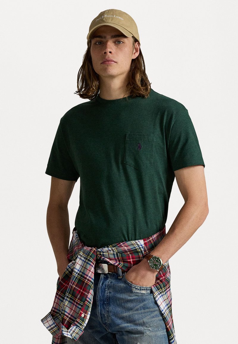 Polo Ralph Lauren CUSTOM SLIM FIT JERSEY CREWNECK T-SHIRT - Basic póló - scotch pine heather