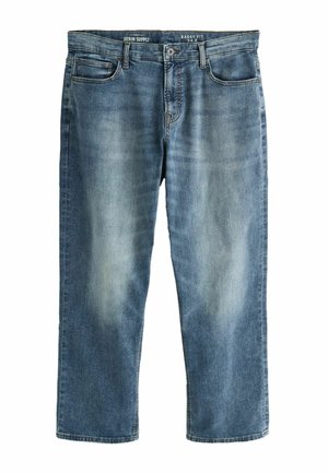 Baggy fit denim jeans in lichtblauw met een vervaagde was. Beschikt over vijf zakken, een knoopsluiting en riemlussen. Gemaakt van katoen.