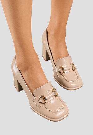 Super Mode, MOCASSINS À TALON BLOC - Sandales - beige