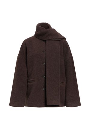 Object, OBJMAISE L/S LO SCARF JACKET NOOS - Късо палто - seal brown