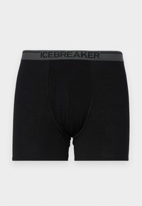 Črne bokserice narejene iz mehkega, raztegljivega materiala; vsebujejo sivo elastično pasico s logotipom "ICEBREAKER"; oblikovane z contoured žepom.