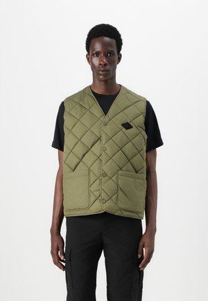 QUILTED PUFFER VEST - Smanicato - mud green