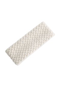 Bandeau tressé en textile blanc avec une texture douce et tissée, de forme rectangulaire et un motif uniforme sur toute la surface.