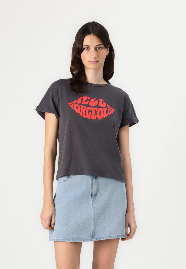 NMBOHDI GABY - Print T-shirt - obsidian