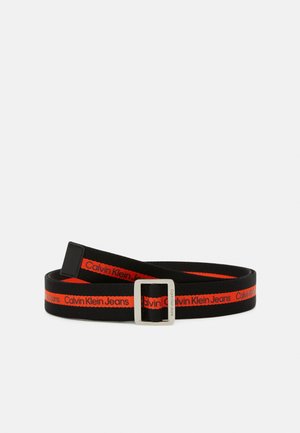 SLIDER BELT UNISEX - Pasek - black/coral orange
