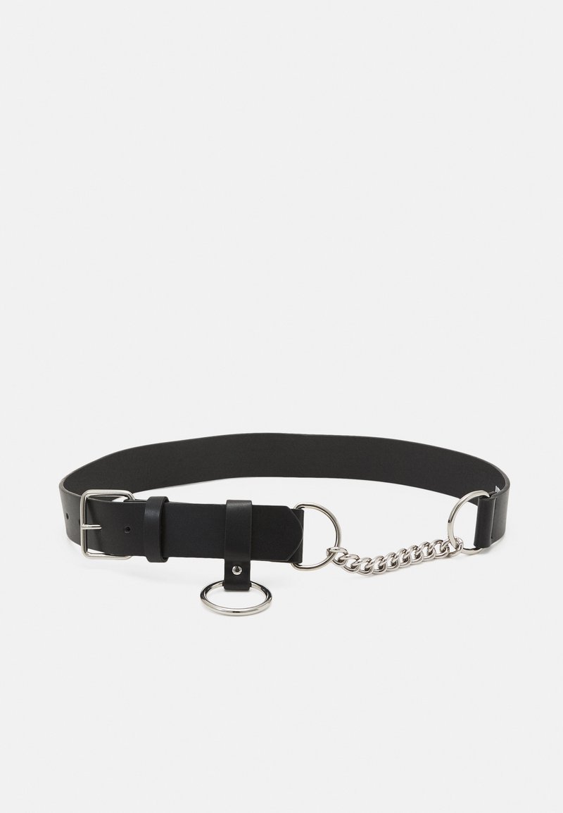 Urban Classics - CHAIN IMITATION BELT UNISEX - Bælter - black/silver-coloured, Forstør