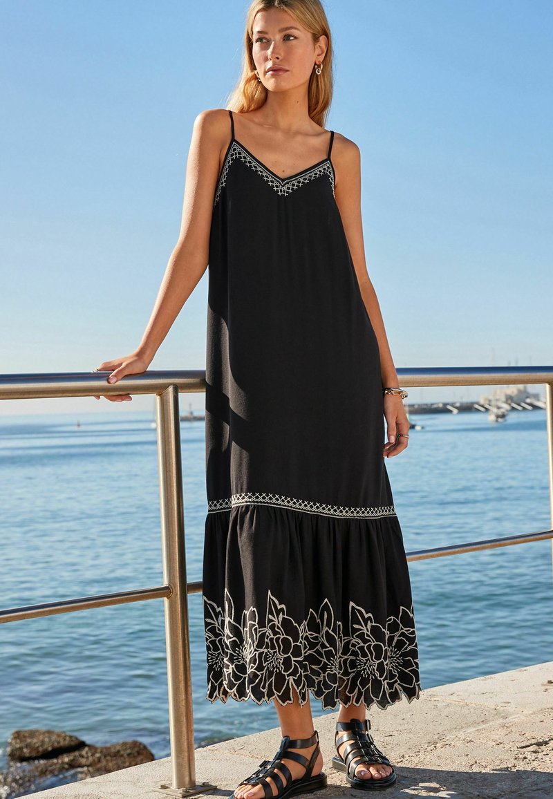 Next - EMBROIDERED STRAPPY SUMMER - Velika haljina - black cream, Povećaj