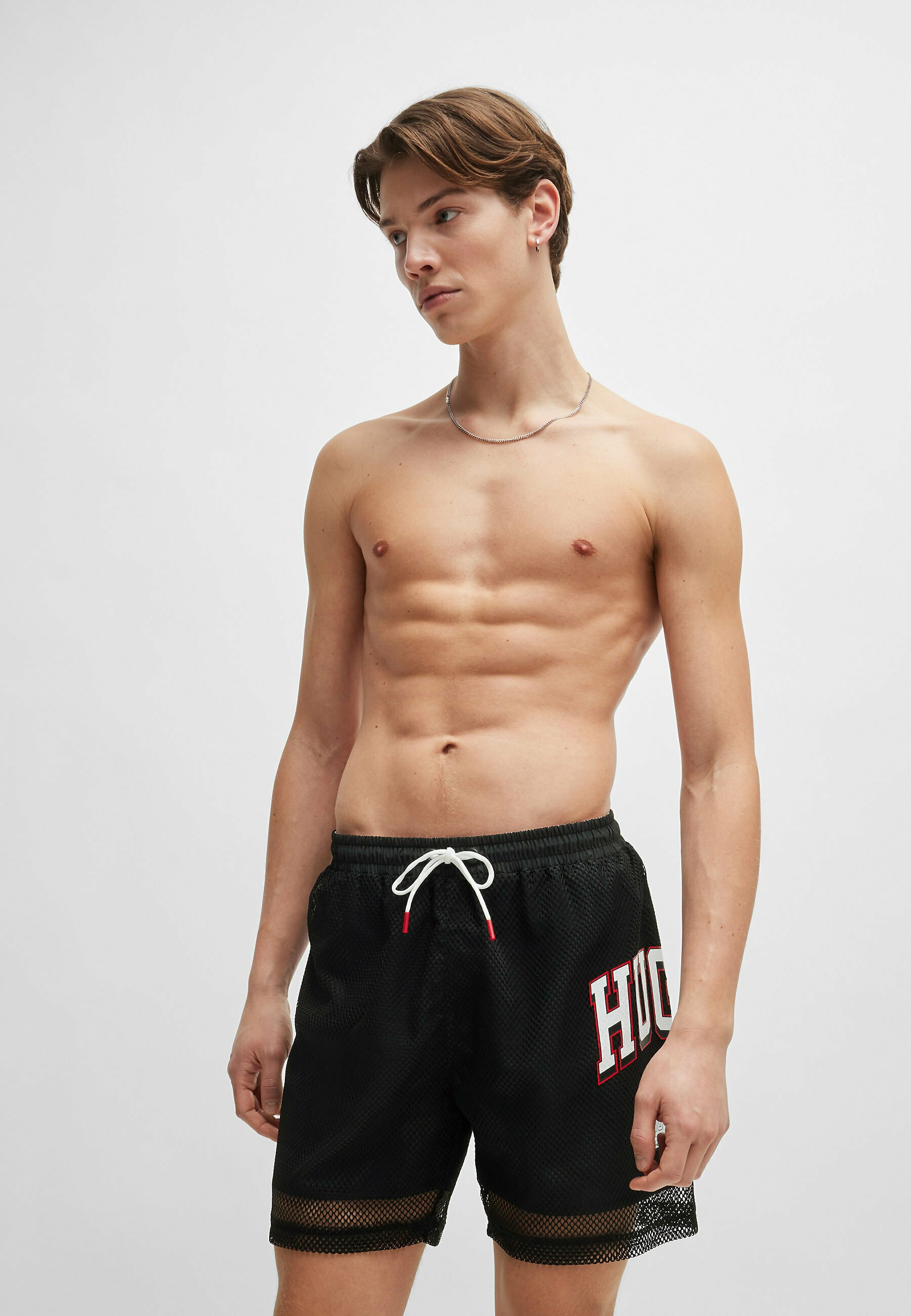 Hugo Boss zwemshort Starfish grijs-wit Hugo Boss zwemshort Starfish grijs-wit