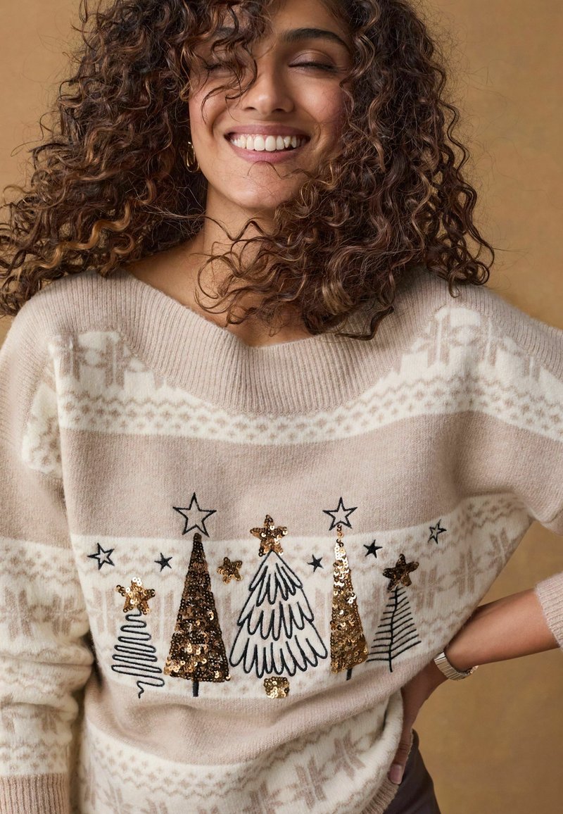 Next Džemper - neutral christmas tree