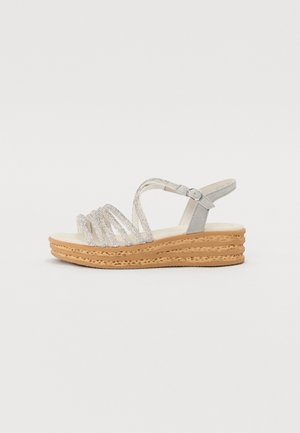 Sandalen met sleehak - silber/light grey