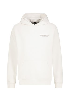 MIT KÄNGURUTASCHE SCHRIFTZUG-PRINT HINTEN - Kapuzenpullover - weiß