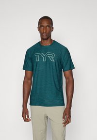 TYR - AIRTEC SHORT SLEEVE TEE LARGE LOGO - Sports T-shirt - emerald Thumbnail Image 1